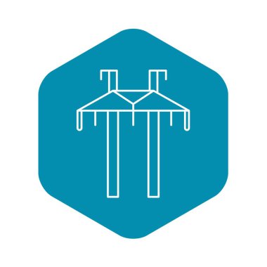 Tel elektrikli kule simgesi, anahat stili