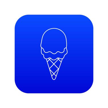 Çilek dondurma simgesi mavi vektör