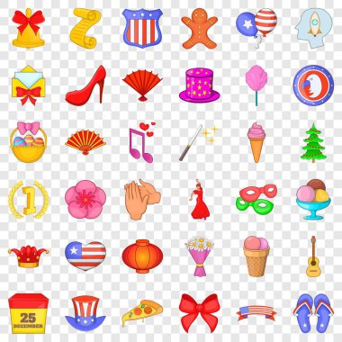 Takvim gün Icons set, karikatür tarzı