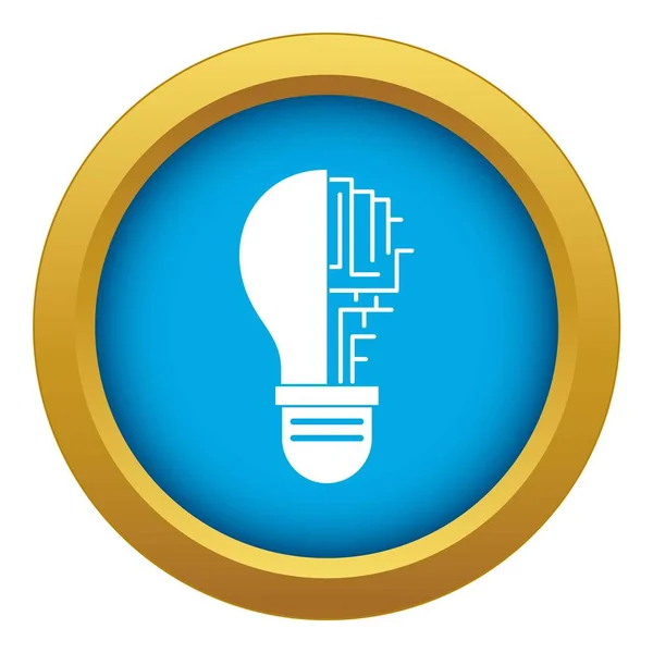 Circuit board inside light bulb icon blue vector isolated — Stock Vector