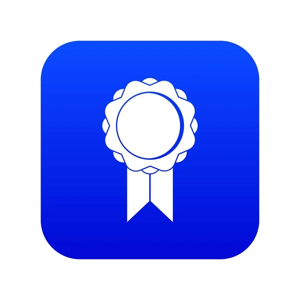 Rozet met lint icoon Digitaal blauw — Stockvector