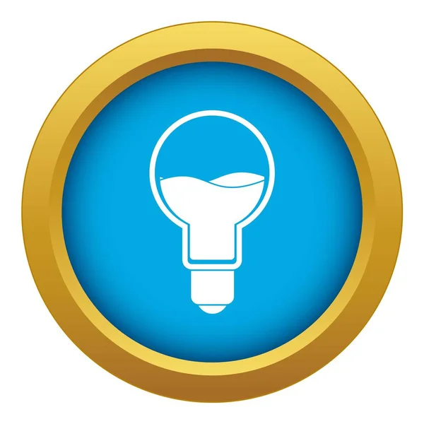 Light bulb with blue water inside icon blue vector isolated — Stock Vector