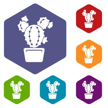 Daire kaktüs simgesi, basit tarzı