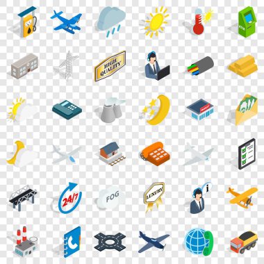 Kavşak Icons set, izometrik stili