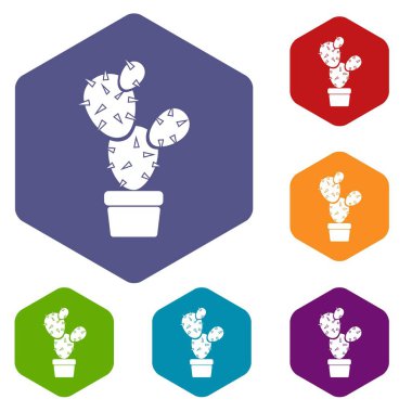 Çöl kaktüs simgesi, basit tarzı