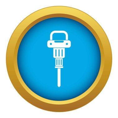 Pnömatik çekiç simge mavi vektör izole