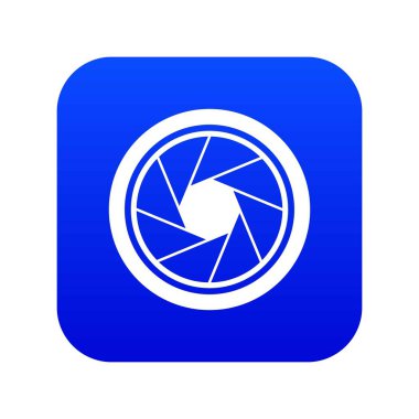 Fotoğraf objektif simge dijital mavi