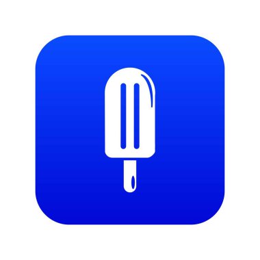 Çikolata dondurma simgesi mavi vektör