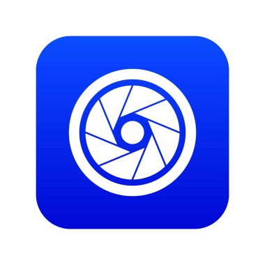 Küçük objektif simge dijital mavi