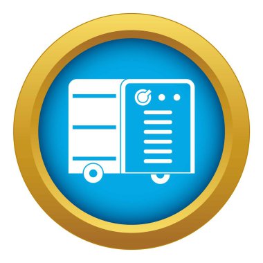 Evirici kaynak makine simge mavi vektör izole