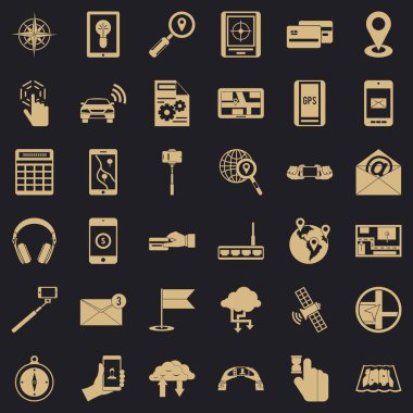 Hareketli Icons set, basit tarzı