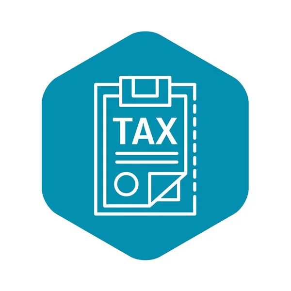 Icono de lista de verificación de impuestos, estilo de esquema — Archivo Imágenes Vectoriales
