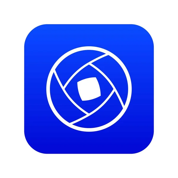 Ícone de lente semi-fechado azul digital — Vetor de Stock