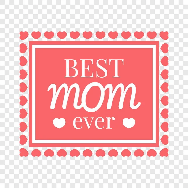 Best mom card icon, cartoon style — Stock Vector