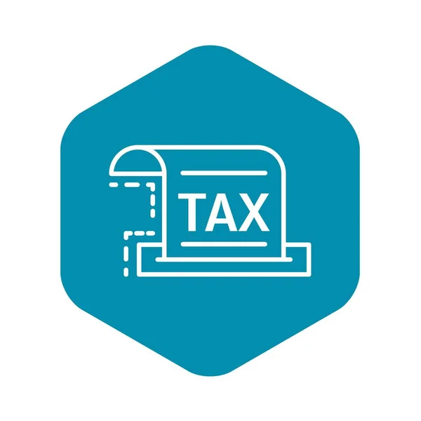 税务支票纸图标,大纲样式 — 图库矢量图片