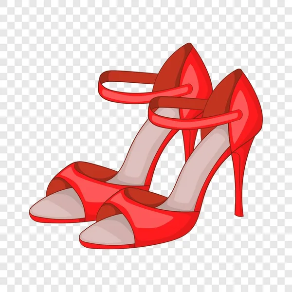 Wanita merah tango ikon sepatu hak tinggi, gaya kartun - Stok Vektor
