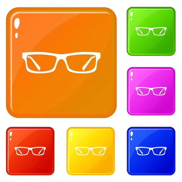 Okulary oko ikony zestaw wektor kolor — Wektor stockowy
