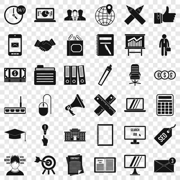 Financial icons set, simle style — Stock Vector