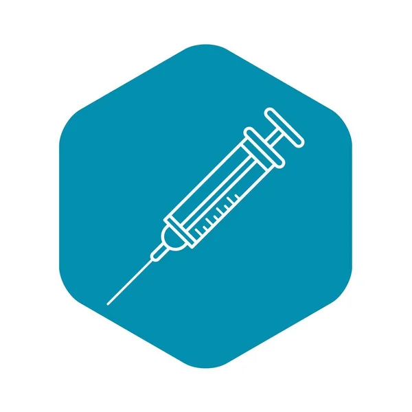 Injectiespuit icoon, outline stijl — Stockvector