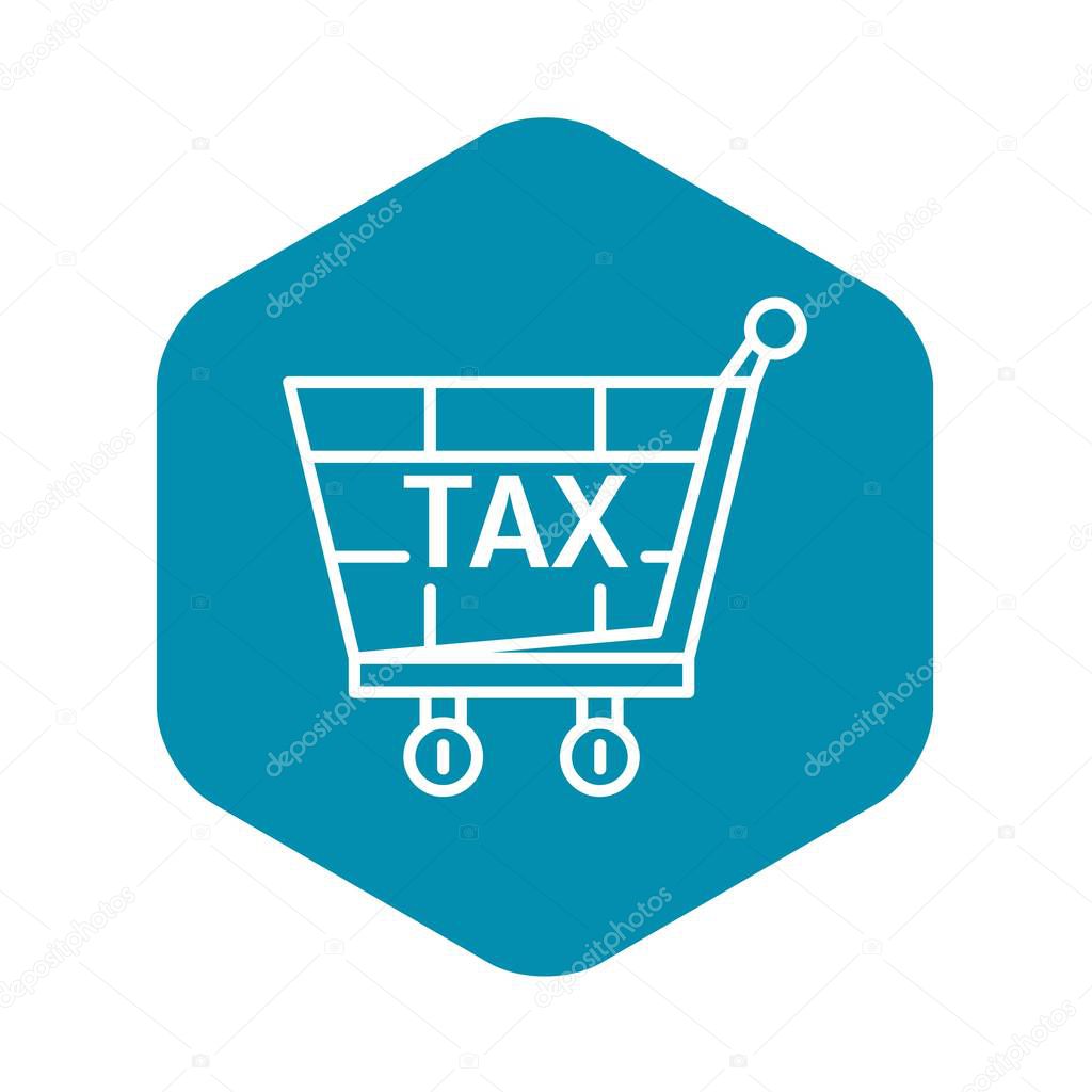 Tax shop cart icon, outline style