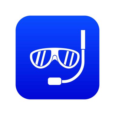Yüzme maskesi simgesi dijital mavi