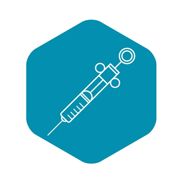 Ikona strzykawki insuline, styl konturu — Wektor stockowy