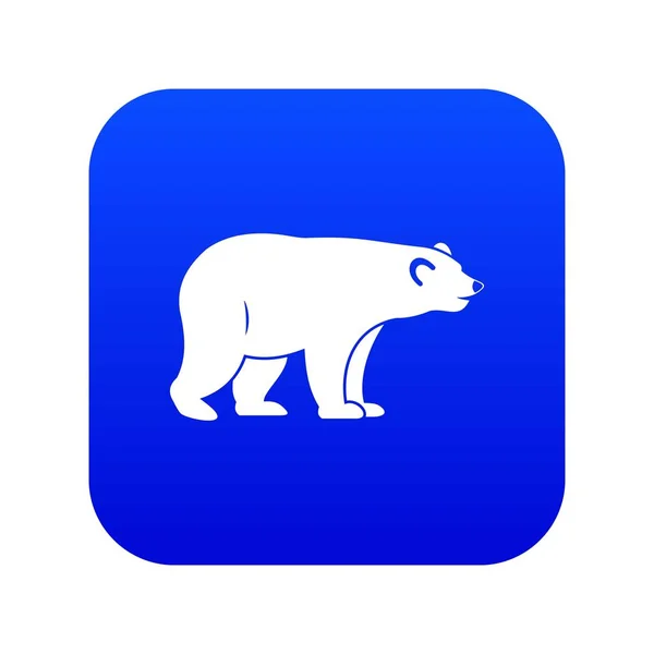 Orso selvatico icona digitale blu — Vettoriale Stock