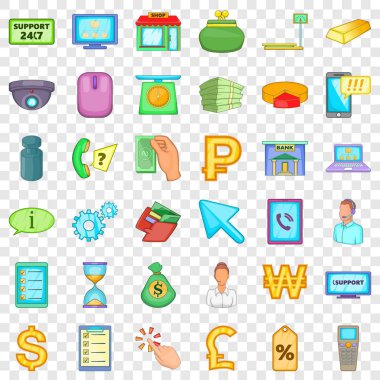 Icons set bankacılık, karikatür tarzı