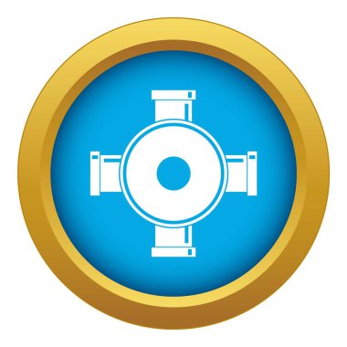 Boru montaj simge mavi vektör izole