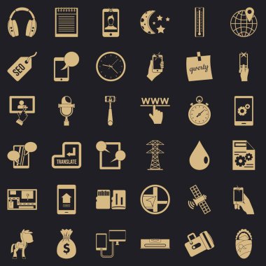 Mobil Donanım Icons set, basit tarzı