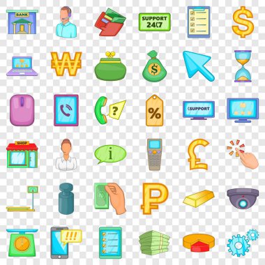 Yatırım Icons set, karikatür tarzı