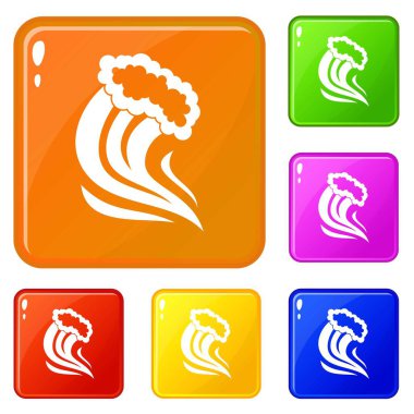 Köpüklü Splash simgeler vektör renk ayarlamak