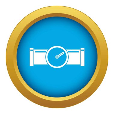 Enstrüman boru simgesi mavi vektör izolasyonlu basıncı ölçer