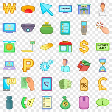 Altın Icons set, karikatür tarzı