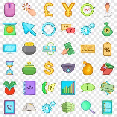 Exchange Icons set, karikatür tarzı