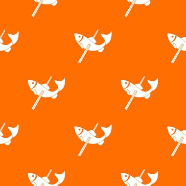 Balıkçılık desen vektör turuncu