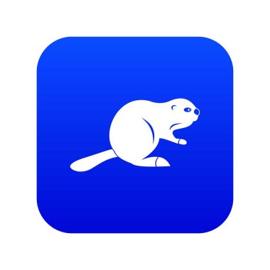 Kanadalı kunduz simgesi dijital mavi