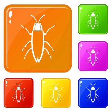 Hamamböceği simgeleri vektör rengini ayarlamak