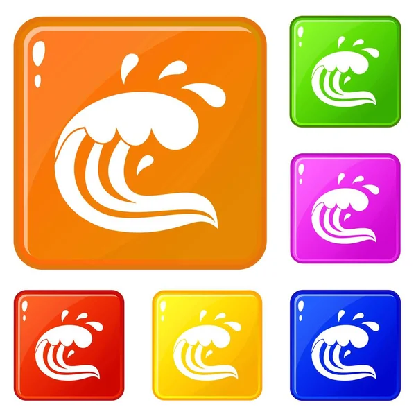 Su dalgası Splash simgeler vektör renk seti