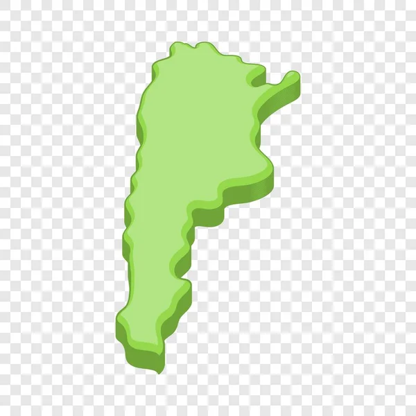 Зеленая карта Аргентины икона, стиль мультфильма — стоковый вектор