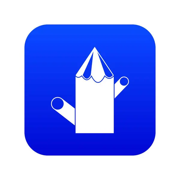 Icono de tocón de madera azul digital — Archivo Imágenes Vectoriales