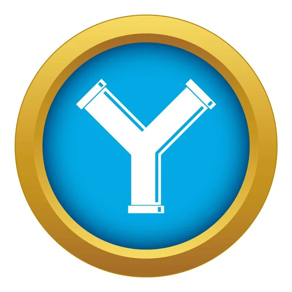 Közös pipe formájában Y betű levél ikon kék vektor elszigetelt — Stock Vector