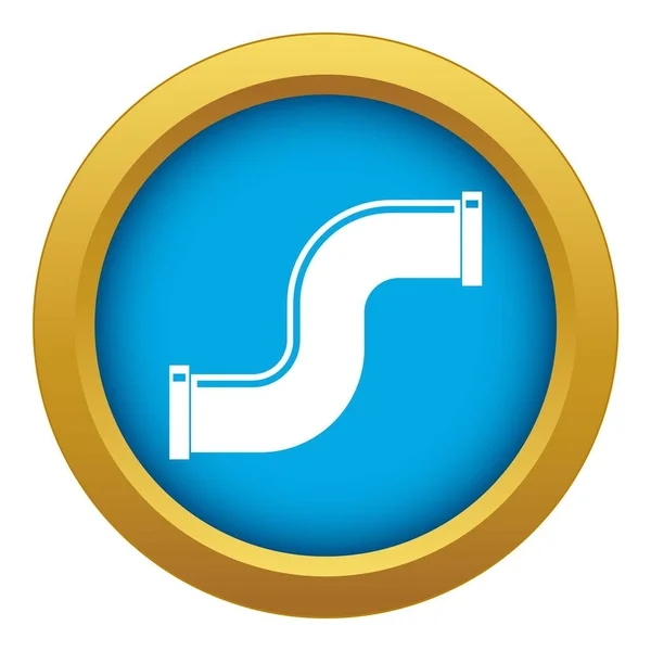 Tubería conjunta en forma S icono de la letra azul vector aislado — Vector de stock