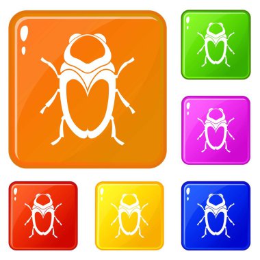 Scarab Beetle simgeler vektör renk ayarlamak