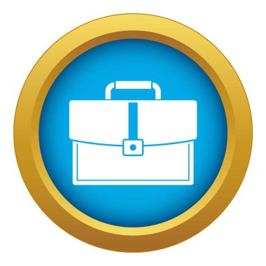 İş evrak çantası simgesi mavi vektör izole