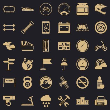 Motor Icons set, basit tarzı