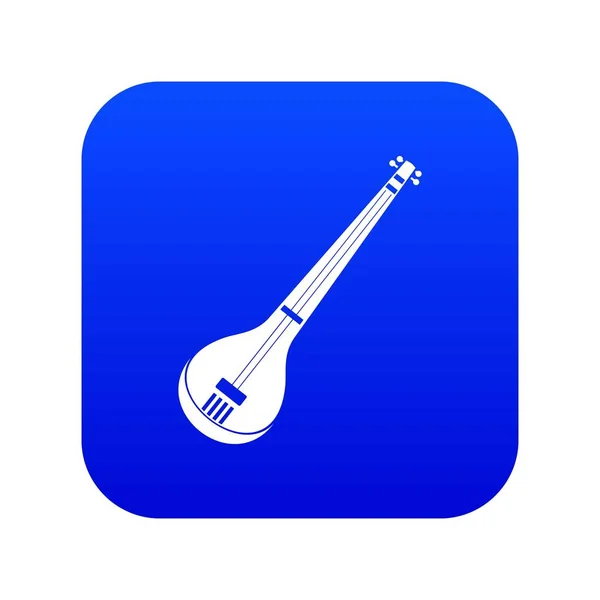 Indian Guitar icon digitale blauw — Stockvector