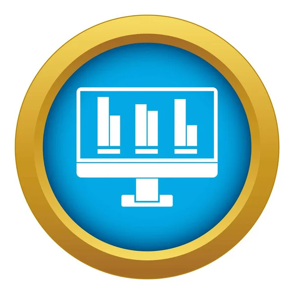 Grafico aziendale a icona schermo del computer vettoriale blu isolato — Vettoriale Stock