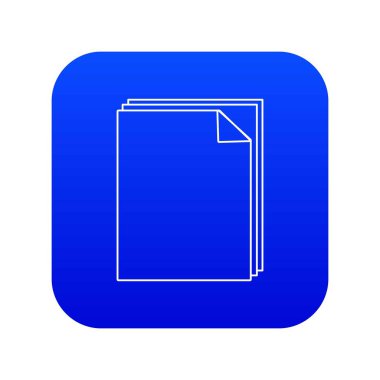 Kağıt simgesi mavi vektör