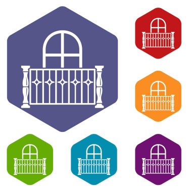 Daire balkon simgesi, basit tarzı